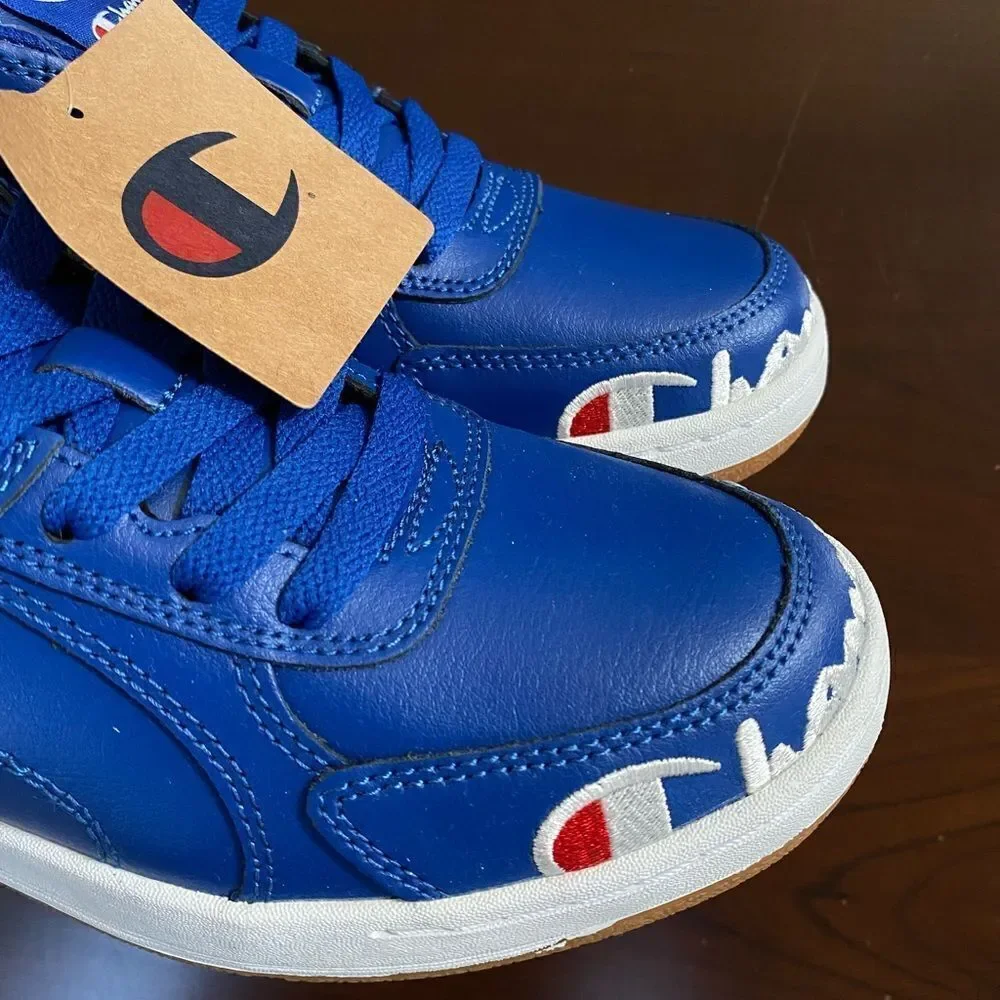 NWT Champion Super C Court Leather Shoe Blue Youth